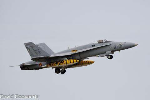 ALA 15 EF18+ taking off for a mission during NTM2008 (photo by David Goovaerts)