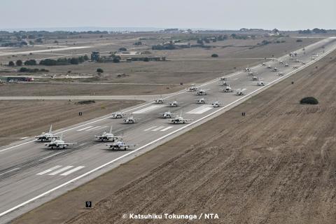 “Elephant Walk” – Line up of jets and helicopters.