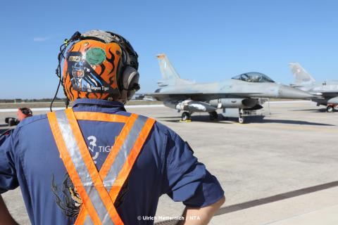 Greek crew chief watching his F-16.