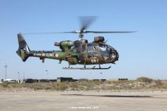 Gazelle helicopter from EHRA 3/3 hovering over landing spot.