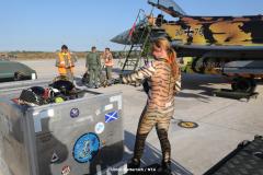 Female crew chief from TAW 74 in tiger outfit.