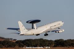 Boeing E-3A Sentry from 1 SQN NATO taking off at Beja